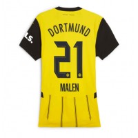 Borussia Dortmund Donyell Malen #21 Fußballbekleidung Heimtrikot Damen 2024-25 Kurzarm